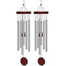 2 Pack Pgzsy Memorial Wind Chimes Outdoor Large Deep Tone, Wind Chime Outdoor Sympathy Wind-Chime Personalized with 6 Tuned Tubes, Elegant Chime for Garden Patio Balcony and Home