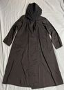 Abrigo impermeable reversible para mujer Mycra Pac M/L negro marrón hecho en EE. UU.