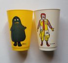 Vintage McDonald's Collectable Plastic Drink Cups Ronald McDonald/Grimace