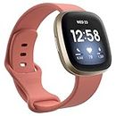Coral Straps Compatible with Fitbit Sense Straps/ Fitbit Versa 3 Wristbands Soft Silicone Replacement Watch Bands for Women Men UK, Accessories Straps for Fit bit Sense/ Versa 3 for Small Wrist Size