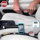 Drop Stop - The Original Patented Car Seat Gap Filler (As Seen On Shark Tank) - Between Seats Console Organizer, Set of 2 and Slide Free Pad and Light