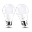 Lepro Refrigerator Light Bulb 40W Equivalent, A15 E26 Appliance Light Bulb for Fridge, 5W 120V 450lm Waterproof Moistureproof Fridge Light Bulb, 5000K Daylight White, Non-dimmable, 2 Packs