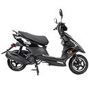 X-PRO 150 Moped Street Gas Moped 150 Adult Bike with 10" Aluminum Wheels! Electric Start, Large Headlights! (Black)