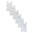 Bambini Cotton Baby Boy Baby Girl Rib Knit Sleeveless Infant White or Pastel Tank Tops Shirt 6-Pack 3-Pack by Miracle USA, 6 Pack (White), 0-6 Months