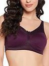 Clovia Powernet Solid Lightly Padded Full Cup Wire Free Spacer Cup Bra (BR2339R15_Purple_32E)