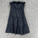 Old Navy Dress Women M Medium Black Lined Cotton Sheath Short Strapless Casual