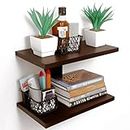 Dime Store Engineered Wood Wall Shelf,Glossy Finish,Set of 1,Brown