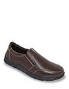 Chums | Men's | Dr Keller Wide Fit Slip On Leather Shoe with Rubber Sole | Brown