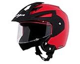 Vega Crux ISI Certified Flip-Up Helmet for Men and Women with Clear Visor(Red, Size:M)