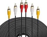 KEBILSHOP 3 RCA Male to Male 3 Rca Audio Video AV Cable. Suitable for TV LC LED Home Theater Laptop PC DVD .Black,1 Pc Pack. (5 Meter)