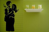 Autocollant mural Smartphone Banksy Obsession couple avec téléphone 60 cm x 120 cm