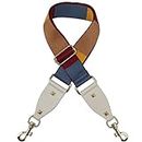 Duwi Wide Handbag&Purse Strap Broad Multicolor Striped Guitar Style Replacement Strap Adjustable Canvas Crossbody Bag Strap, White,red,blue,yellow
