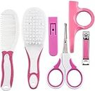 SYGA 6 Pcs Health Care Kit for Newborn Baby Kids Nail Hair Grooming Brush - Pink