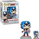 Funko Pop! & Pin: The Avengers: Earth's Mightiest Heroes - 60th Anniversary, Captain America with Pin, Amazon Exclusive