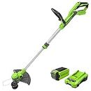 Greenworks 40V 13-Inch Cordless String Trimmer / Edger (Gen 2), 2.0Ah USB Battery and Charger Included