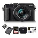 Panasonic LUMIX LX100 II 17MP Digital Zoom Camera Bundle with Panasonic DMW-ZSTRV Battery and Charger Pack, Camera Bag and 32GB SD Card (4 Items)