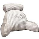 Reading Pillow Bed Backrest Pillow with Arms Back Rest Support Detachable Backrest Pillow Soft Reading Pillow Cushion Multifunctional Back Support Pillow for Reading Watching TV Games (Gray)