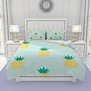 Duvet Cover Set King Size, Pineapple Mint Green 3 Piece Bedding Set Soft Breathable Microfiber Polyester 1 Duvet Cover and 2 Pillow Shams