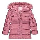 Juicy Couture Girl's Heavy Long Fur Hooded Parka Puffer Jacket, Warm Snow Clothing & Puffy Winter Coats for Girls, Mauve/S