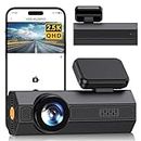 VEEMENT Dash Cam Front 2.5K, Mini Dash Cam for Cars, 1440P Car Camera with APP, WiFi Dash Cam with WDR Night Vision, 24 Hours Parking Monitor Dashcams, 160°Wide, G-Sensor