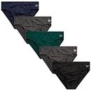 Reebok Men's Underwear - Quick Dry Performance Low Rise Briefs (5 Pack), Maritime Blue/Forged Iron/Green/Black, X-Large