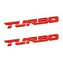 AICEL Turbo Car Emblem, 2 PCS 3D Metal Turbo Badge for Auto Side Body Fender Trunk, Automotive Replacement Decoration Decal Sticker, Tailgate Letter Nameplate for All Cars, Truck, SUV