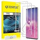 [ 3 Pack] QUESPLE Compatible with Samsung Galaxy S10 TPU Screen Protector with Positioning Tool, Anti-Scratch Self-Healing TPU Film, Touch Sensitive, Ultra-Thin Full Coverage 3D Curved Screen Protector for Samsung Galaxy S10, 6.1-inch
