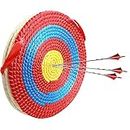 Laurraine Archery Target， Solid Straw Round Target，Traditional Bow Arrow Target，Straw Target，used for outdoor sports archery bow, darts and shooting practice for adults, 50cm x 3 layers, Red