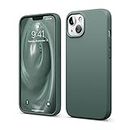 elago Silicona Líquida Funda Compatible con iPhone 13 Case (6.1"), Silicona Premium, Protección Completa - Prueba de Golpes, Anti-Arañazos Revestimiento de Microfibra Suave (Verde Noche)