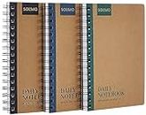 Amazon Brand - Solimo Notebooks, Spiral-Bound, Kraft Cover, Lightweight, Pleasing Designs (A5, 160 Pages, 100 GSM, Set of 3)