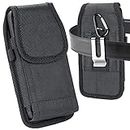 Heavy Duty Rugged Nylon Holster Carrying Phone Case with Belt Clip for iPhone 14/14 Pro/13/ 13 Pro/ 13 Mini/ 11 Pro/12/12 Mini/12 Pro/XS and Other Under 4.7 inch (Fits Cellphone with Slim case)