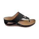Women's Dressy Flat Sandals,Sandals for Women Wedges Slides Sandals Flatform Comfortable Walking Open Toe Platform Slip on Beach Sandals,Black,38