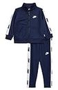Nike Kids Baby Boy's Logo Taping Jacket and Pants Two-Piece Track Set (Toddler) Midnight Navy 2T Toddler