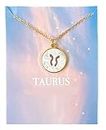 MOREL RAKHI GIFT FRIENDSHIP DAY GIFTS SPECIAL GOLD COLOR TAURUS ZODIAC SIGN PENDANT NECKLACE FOR WOMEN AND GIRLS BIRTHDAY GIFT