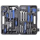 CARTMAN 148Piece Tool Set General Household Hand Tool Kit with Plastic Toolbox Storage Case Blue