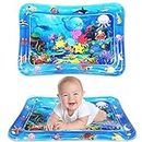 Urbane Chic® Inflatable Water Tummy Play Mat with 5 Floating Toys for 3 6 7 8 9 Months Newborn Toddlers & Kids- Activity Center Your Baby's Stimulation Growth- 26”x20”