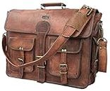 16 Inch Vintage Handmade Leather Messenger Bag for Laptop Briefcase Best Computer Satchel School distressed Bag