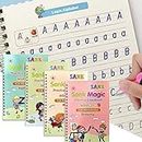 English Magic Practice Copy Book by Sanghariyat for Pre-School Kids, Re-Usable Drawing, Alphabet, Numbers and Math Exercise for Children (4 x Books,5 x Refill,1 x Pen,1 x Grip),Multicolor, Small