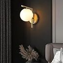 LEGEEN Light Downside Milky Forest Glass Gold Metal Modren Style Wall Hanging Pendant Light Wall Lamp Light for- Bedroom, Living Room Mirror Light Hall Lobby Bedside Office Wall Deocr Light with Bulb