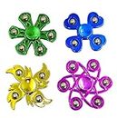 SQUIDSY Ninja Mini Super Smooth Fidget Spinner Long Time Rotation Playing Multi Design Hand Spinner Stress Relieve EDC Toys for Kids, Adult, Boys Girls (Random Color) (4 Pack)