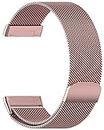 ProLook Compatible with Fitbit Versa 3 Bands Women Men, Stainless Steel Metal Replacement Mesh Straps for Fitbit Sense Bands, Adjustable Magnetic Lock Loop for Fitbit Versa 3 Straps (Rose Gold)
