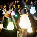 Lphianx Patio Lights, 99 LEDs Outdoor String Lights for Patio, 46FT IP65 Waterproof, 3 DIY Mode, 20 Scenes, Color Changing Sync Musical APP & Remote Control for Outside Indoor Christmas Party