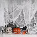 410 x 80 Halloween Creepy Cloth White Spooky Fabric Large Halloween Decorations Gauze Cloth Spooky Giant Cheese Cloth for Haunted House Halloween Party Supplies Decorations