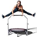BCAN 40" Foldable Fitness Trampoline, Cardio Trainer with Adjustable Foam Handle, Exercise Rebounder for Kids Adults Indoor/Garden Workout Max Load 330lbs