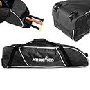Athletico Rolling Baseball Bag - Wheeled Bat, TBall, & Softball Equipment for Youth, Kids, and Adults (Black)