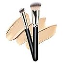 (Black) - Makeup Brushes Dpolla Pro Foundation Brush and Flawless Concealer Brush Perfect for Any Look Premium Luxe Hair Contour Brush Perfect for Blending Liquid,Buffing,Cream,Sculpting,Mineral Makeup( Black)
