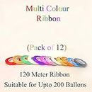 AMFIN® Curling Ribbons for Balloons,Multicolor Ribbons for Decoration - Multi (Pack 12)