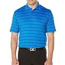 Callaway Polo de manga corta con rayas de golf para hombre, azul (492), medio