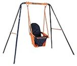 Hedstrom Folding Toddler Swing Super Fun First Swing with High Back Support Indoor and Outdoor Play Robust Steel Frame Adjustable Ropes Comfortable Seat Safety Certified Suitable for Ages 6-36 Months