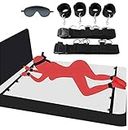 Sex Tie Downs Under Mattress for King Bed Restraints Kit for Couples Bondage Restraints Spreader Bar Blindfold and Hand Ties Sex Hand Cuff for Couples Queen Size Bed Straps Adult Play Toys Sweater